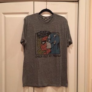 Junk Food Marvel Characters very soft grey t-shirt
